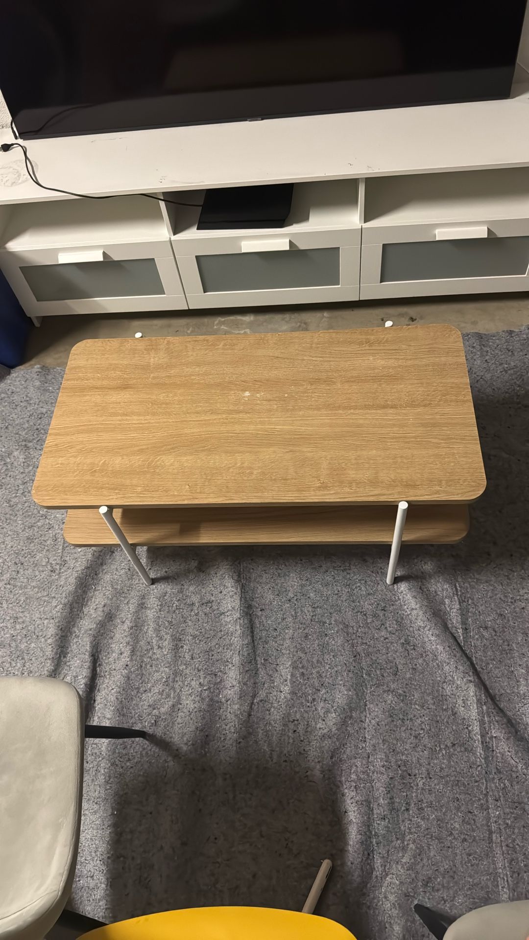 light brown coffee table (for small space)