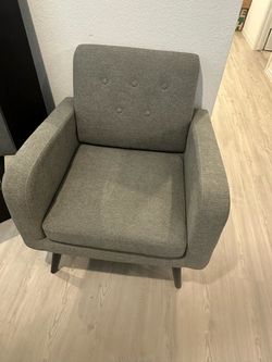 2 Gray Fabric Accent Chairs