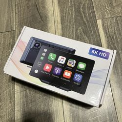 CARABC 9 Inch Carplay Screen for Car Android Auto Screen with 4K Car Recorder 1080p Waterproof Reversing Camera 64G TF Card Two Brackets Car Audio Rec