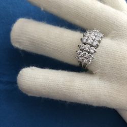 3 Rows Cluster Anniversary Ring, AFS,Thai, Size 8