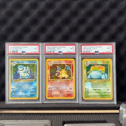 PSA 9 First Edition Charizard Blastoise Venusaur