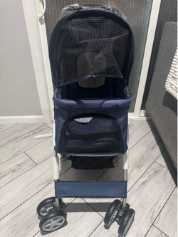 New navy blue pet stroller