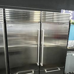 Subzero Stainless Steel Bottom Freezer Built In 60” Set 
