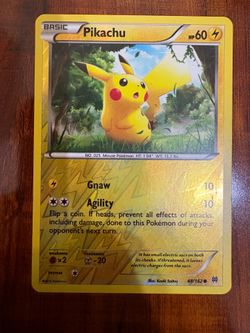 Pokemon Pikachu 48/162 Common XY BREAKthrough Reverse Holo MP/LP ⚡️
