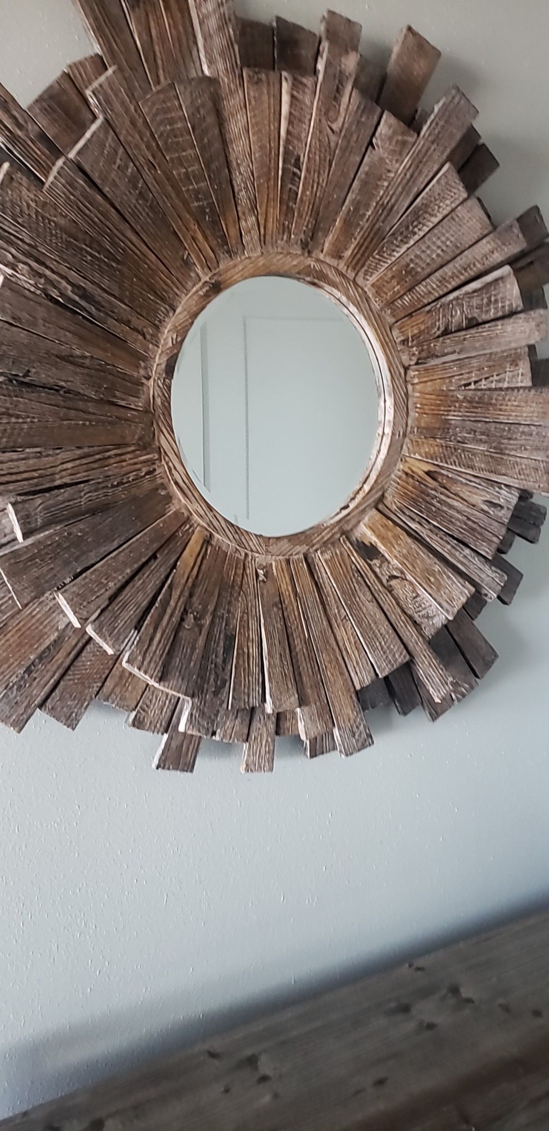 Stripar starbust wooden wall mirror