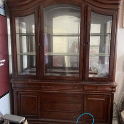 Solid Wood China Cabinet / Hutch – Glass Display