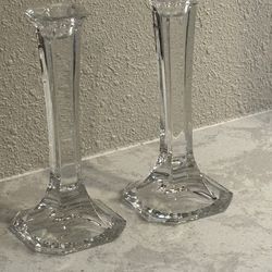 Pair of crystal candle sticks