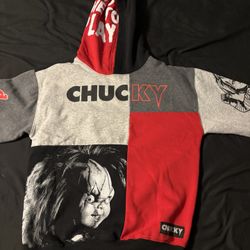 Chucky Graphic Color Block Pull Over Hoodie 