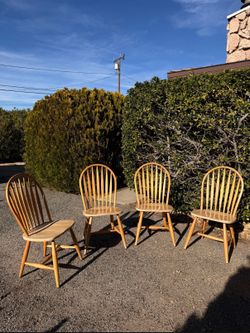 Solid Wood Windsor Dining Chairs. Classic & Sturdy