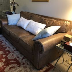 Distressed Leather Sofa