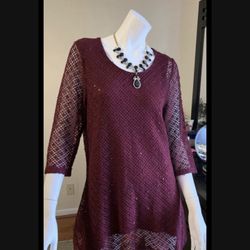 Sequined Dress / Tunic/ Top Size L
