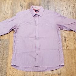 Ted Baker - Mens - Size 5 (XL) - Casual - Long Sleeve Shirt - Cotton - Mini Gingham - Red