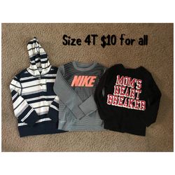 Boys long sleeve shirt lots (4T, 5T, XS 4)