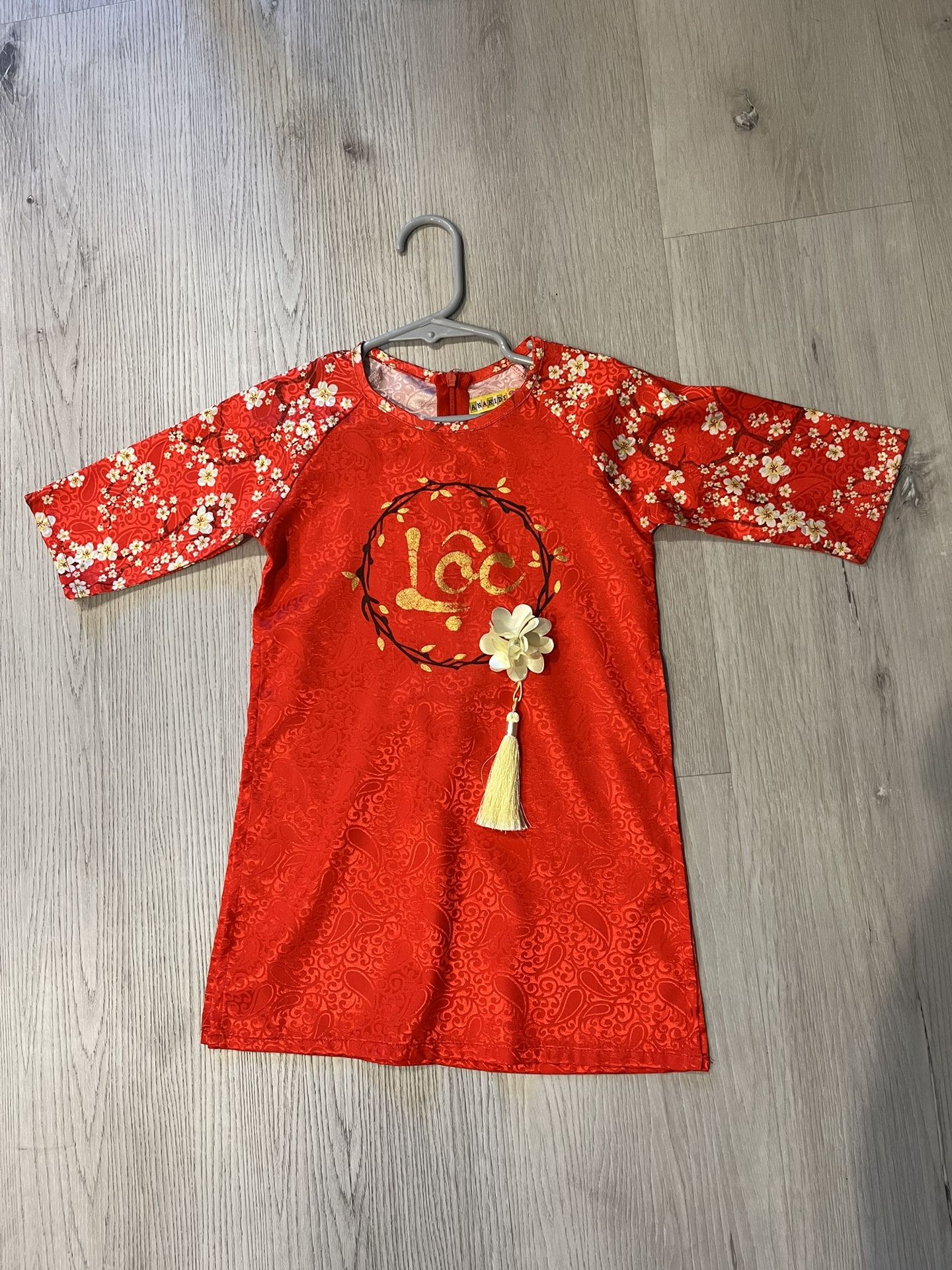 Vietnamese Ao Dai Toddler Girl Lunar New Year Dress