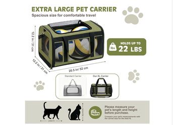 XL Pet Carrier – Olive Green 🐱🐶