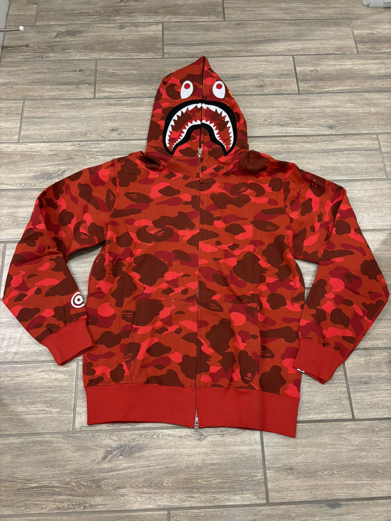 Bape Hoodie Red - Sizes L, XL, XXL