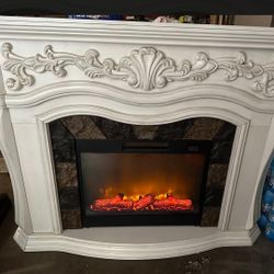 62 Inch Victorian Mantle Style Electric Fireplace