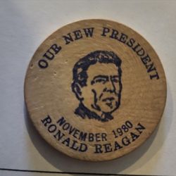 1980 Ronald Reagan Wood Coin