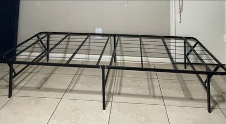 Black Metal Folding Platform Twin Bed Frame