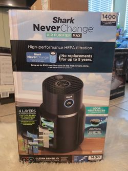 NeverChange 1400 sq. ft. HEPA Filter Tower Air Purifier and Cleaner in White w/ Odor Neutralization and Clean Sense Tech