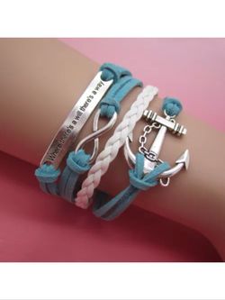 Nautical leather bracelet