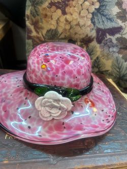 vintage item is a hand-blown Murano-style art glass hat bowl