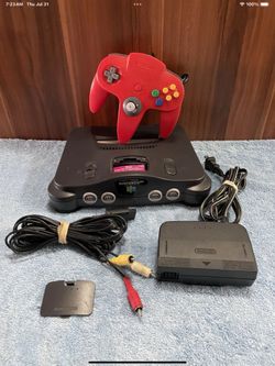 Nintendo 64 With Red Controller
