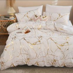 3pcs Soft Breathable Bronzing Duvet Cover Set with 2 Pillowcasesllow Core) King Size