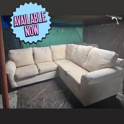 Cream color couch good condition clean we sell the time delivery $40 local