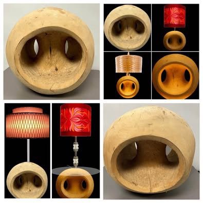 Hand Craved, Live Edge, Natural, Teak Root Ball Orb. Turn me into a lamp, table. 1 of a kind