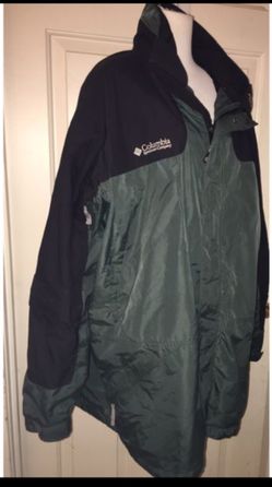 Men's Columbia jacket Sz XL green winter Raincoat excellent condition