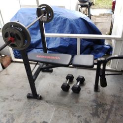 Weirder Weight Bench With 30 Ilb Dumbells