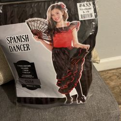 Girl Spanish Dancer Halloween Costume 8-10 M