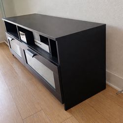 Black tv stand with drawers