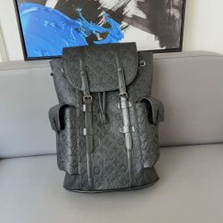 Faux Leather Backpack Black 