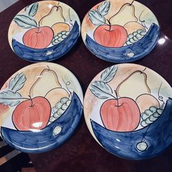 Hand MadePitcher and 4 big plates. All  made in Italy. Excellent condition 