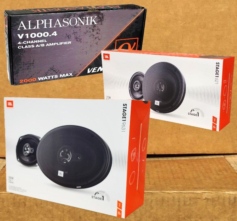 Alphasonik Channel Amplifier JBL Car Speakers Way 6x9 - Main Image