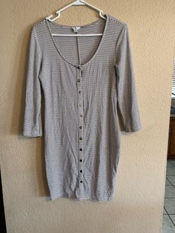 Guess Striped Ribbed Button-Front Dress size M