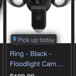 Ring Floodlight Cam Night Vision  Perfect Working Condition Black