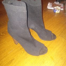 Black Open Toe Booties