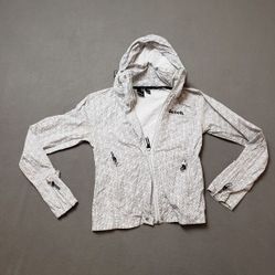 BENCH BBQ Windbreaker Jacket Geometric Grid Stowaway Hood Hiking Small