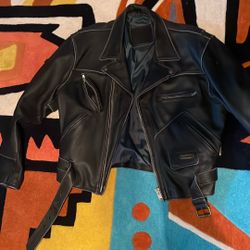 Genuine Leather Moto Coat 