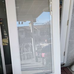 36x79 exterior door , mini blinds slab only, need maintenance, or Clean up