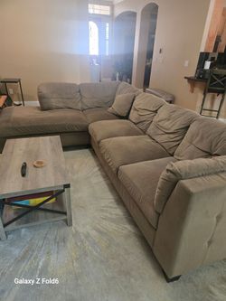 Micro-suede Dark Taupe 2 pc sectional