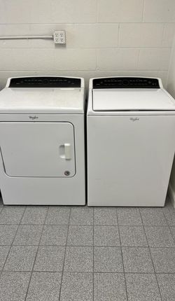 Whirlpool Cabrio Washer & Dryer Set – Top Load, Wrinkle Shield, White