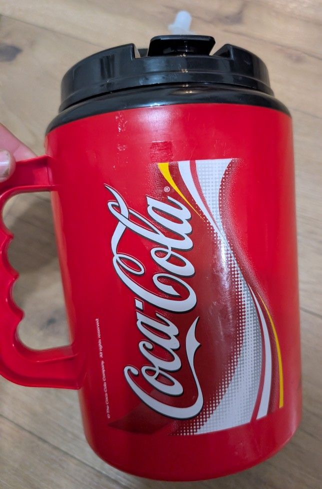 Vtg 1990s Coca-Cola Coke Insulated Travel Mug 64oz Betras USA Thermos