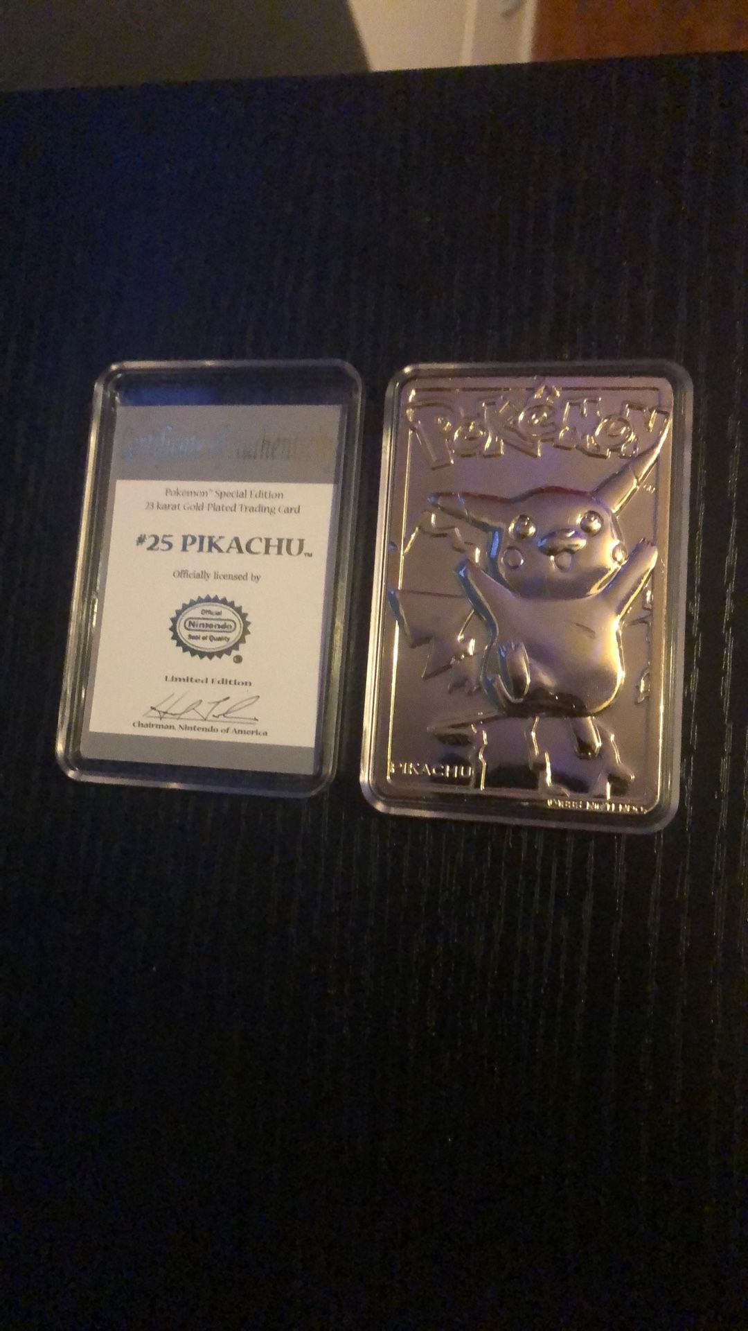 1999 BK 23K Gold Plated Pokemon Pikachu Trading Card