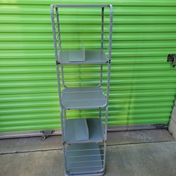 VASAGLE 4-Tier Rotating Bookshelf, Bookcase with Bookends for Small Spaces, Corner Shelf, Steel Frame (GRAY)