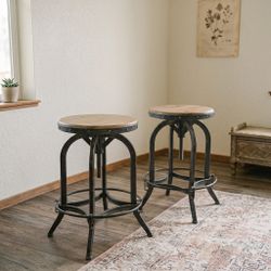 Christopher Night Home Industrial Adjustable Bar Stools Set of 2