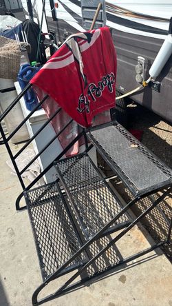 Black Metal Folding Step Stool